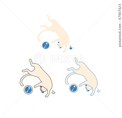 Illustration of a full white cat 67907823