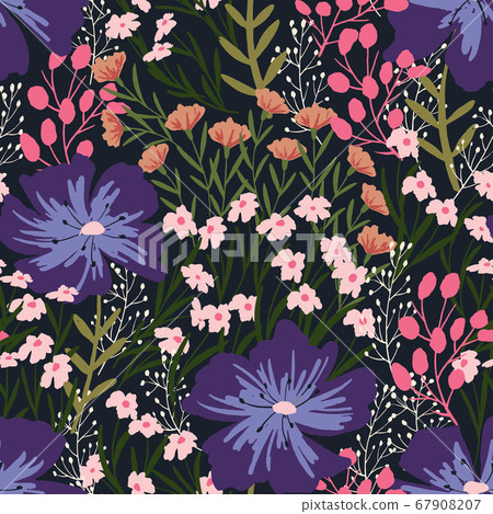 Wild Flowers seamless pattern 67908207