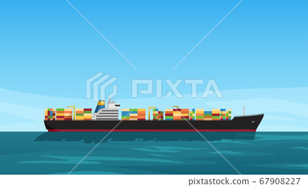 tanker side view full of colorful containers tanker side view full of colorful containers 67908227