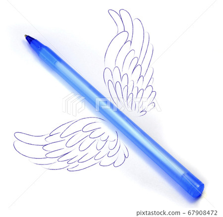 A pen with hand drawing wings creative writing concept A pen with hand drawing wings creative writing concept 67908472