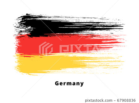 Painted grunge German flag. Brush strokes on white background. Grunge design element. Painted ink stripes 67908836