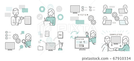 Illustration of the flow of system development (construction) Illustration of the flow of system development (construction) 67910334