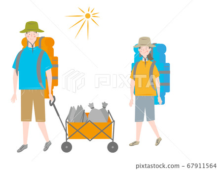 Men and women going camping Men and women going camping 67911564