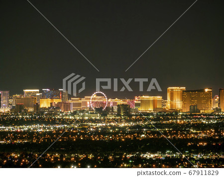 Night high angle view of the famous Las Vegas Night high angle view of the famous Las Vegas 67911829