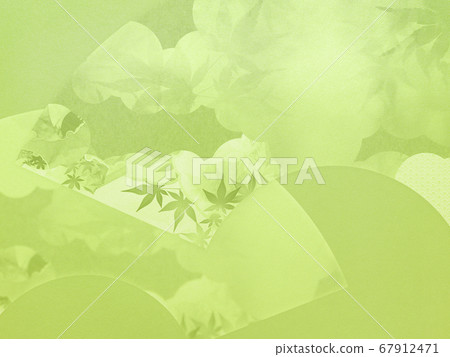 Green background with a fan motif 67912471