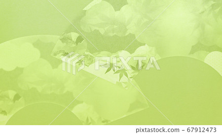 Green background with a fan motif 67912473