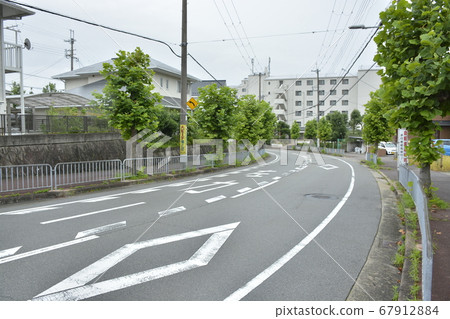 Rainy residential area 67912884