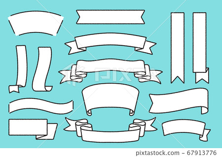 Hand-painted ribbon frame set (white) 67913776
