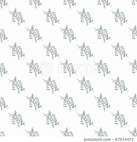 Isolated floral seamless pattern with blue 67914472