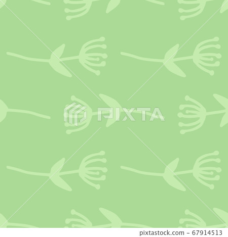 Stylized pastel seamless branch shapes pattern. 67914513