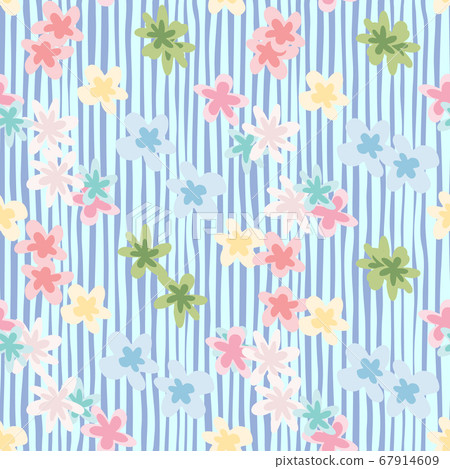 Bright multicolor seamless pattern with daisy 67914609