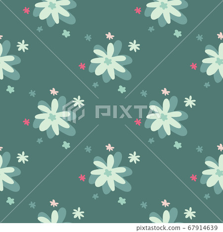 Pastel seamless pattern with daisy flowers. - Stock Illustration ...