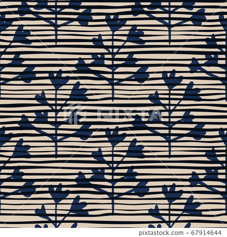 Flower silhouette seamless pattern. Botanic Flower silhouette seamless pattern. Botanic 67914644