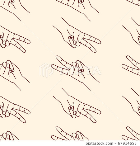 Seamless pattern with hand drawn peace gesture. Seamless pattern with hand drawn peace gesture. 67914653