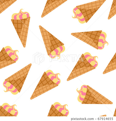 Isolated random seamless pattern with ice cream on Isolated random seamless pattern with ice cream on 67914655