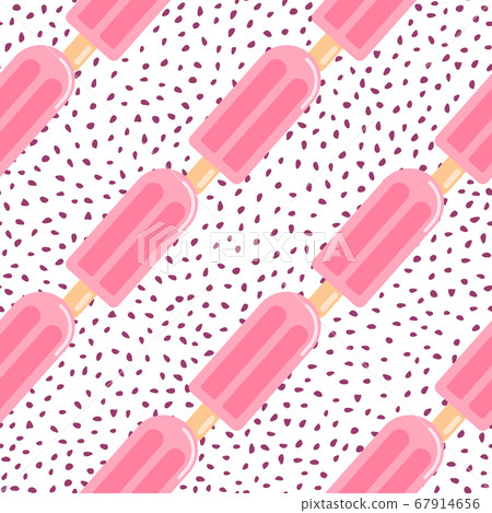 Diagonal located fruit ice seamless pattern. White Diagonal located fruit ice seamless pattern. White 67914656