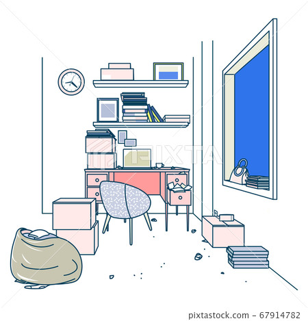 Uncleaned room (cleaning up) 67914782