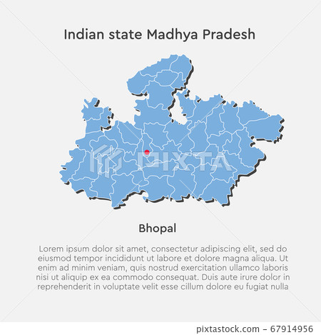 Vector India country map and state Madhya Pradesh 67914956