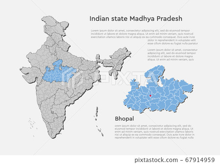 Madhya Pradesh In India Map Vector India Country Map And State Madhya Pradesh - Stock Illustration  [67914959] - Pixta