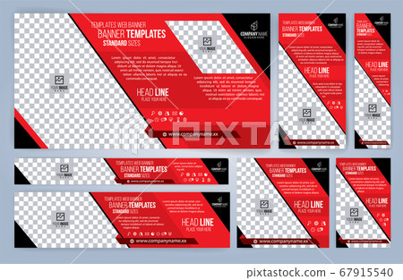 Red and Black business cards design, standard sizes, modern design 67915540