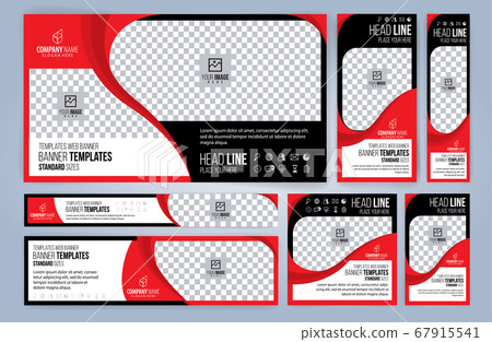 Red and Black business cards design, standard sizes, modern design 67915541