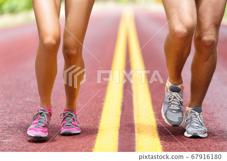 Athletes Running On Road Athletes Running On Road 67916180