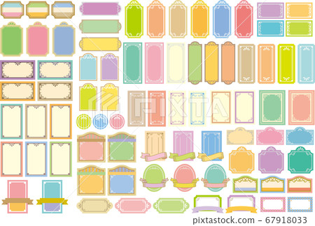可用的複古裝飾框架邊框標籤柔和的顏色 可用的複古裝飾框架邊框標籤柔和的顏色 67918033