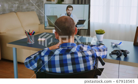 Doctor instructions for disabled man Doctor instructions for disabled man 67918565