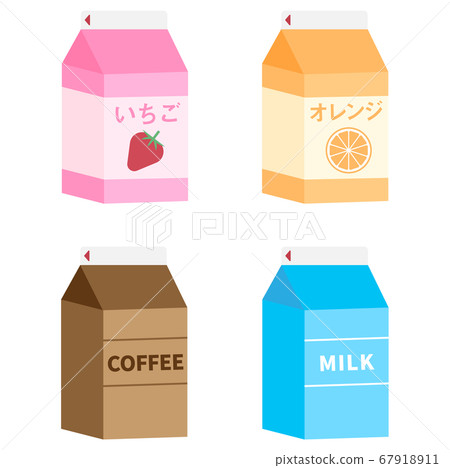 Illustration set of juice in a paper pack 67918911