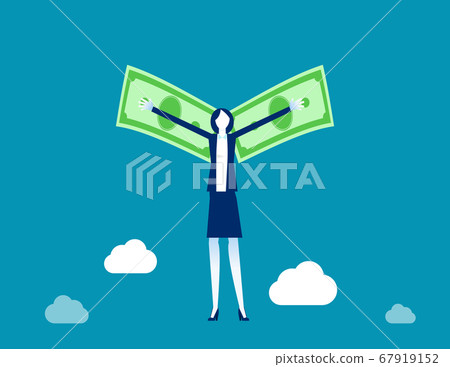 Flying with money wings. Business financial Flying with money wings. Business financial 67919152