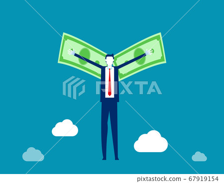 Flying with money wings. Business financial Flying with money wings. Business financial 67919154