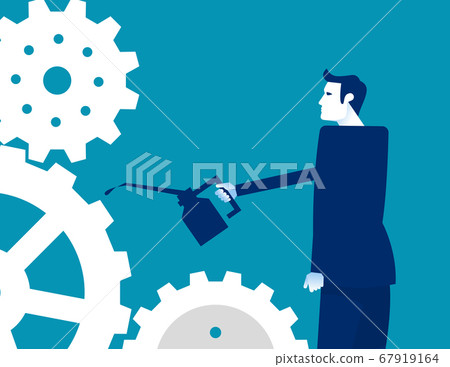 Lubricating gears. Oiling the Gears concept. Flat 67919164