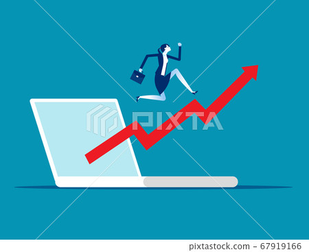 Stock market index up. Business growth and Stock market index up. Business growth and 67919166