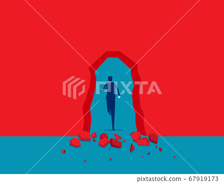 Breaking through red wall. Break through 67919173