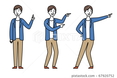 Men in jacket 1 point your finger Men in jacket 1 point your finger 67920752