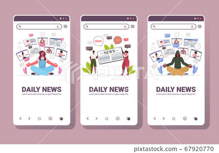 set mix race people reading and discussing daily news chat bubble communication concept set mix race people reading and discussing daily news chat bubble communication concept 67920770