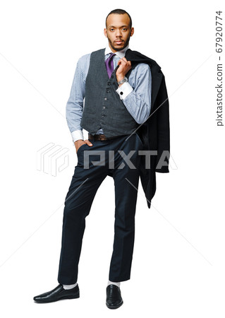 full length studio shot of a african-american businessman wearing coat Isolated on white background full length studio shot of a african-american businessman wearing coat Isolated on white background 67920774