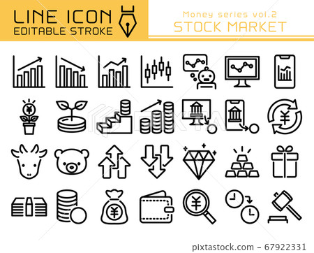 Line Icon Money Series Vol.2股票 67922331