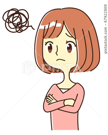Young woman facial expression worried illustration Young woman facial expression worried illustration 67922809