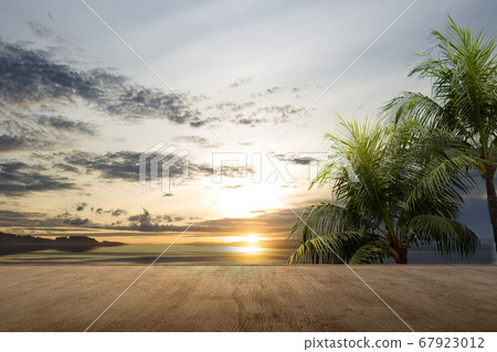 Wooden terrace with ocean view Wooden terrace with ocean view 67923012