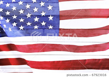 American flag with wooden texture 67923016