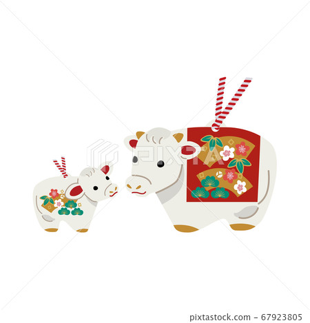 2021年新年賀卡狗年圓環牛肉父母子女 67923805