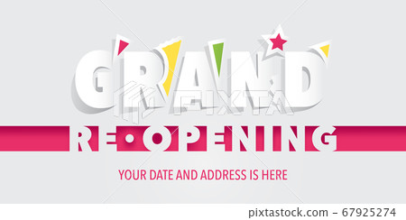 Grand opening or re opening vector illustration, banner. 67925274