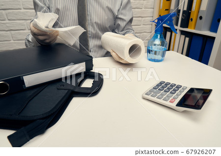 concept of cleaning or disinfecting the office 67926207