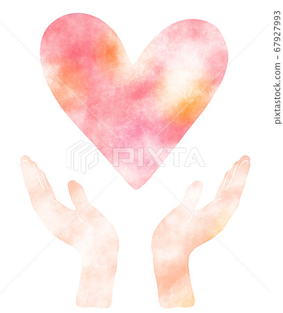 Hand holding a big heart 67927993