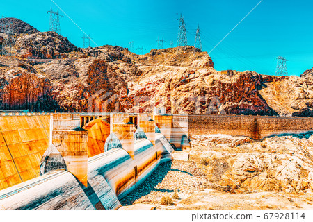 Famous and amazing Hoover Dam at Lake Mead, Nevada 67928114