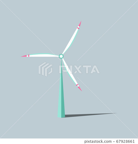 Windmills with shadow. Wind turbines with changing angle rotation. Vector illustration. Symbol of ecological power. Alternative energy resources. For design landscapes, games, infographics, etc. Windmills with shadow. Wind turbines with changing angle rotation. Vector illustration. Symbol of ecological power. Alternative energy resources. For design landscapes, games, infographics, etc. 67928661