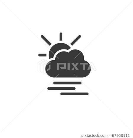 Heavy fog and sun. Icon. Weather glyph vector - Stock Illustration ...