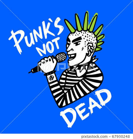 Punk rock set. Punks not dead words and design Punk rock set. Punks not dead words and design 67930248