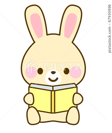 一隻兔子，看書的插圖 67930996